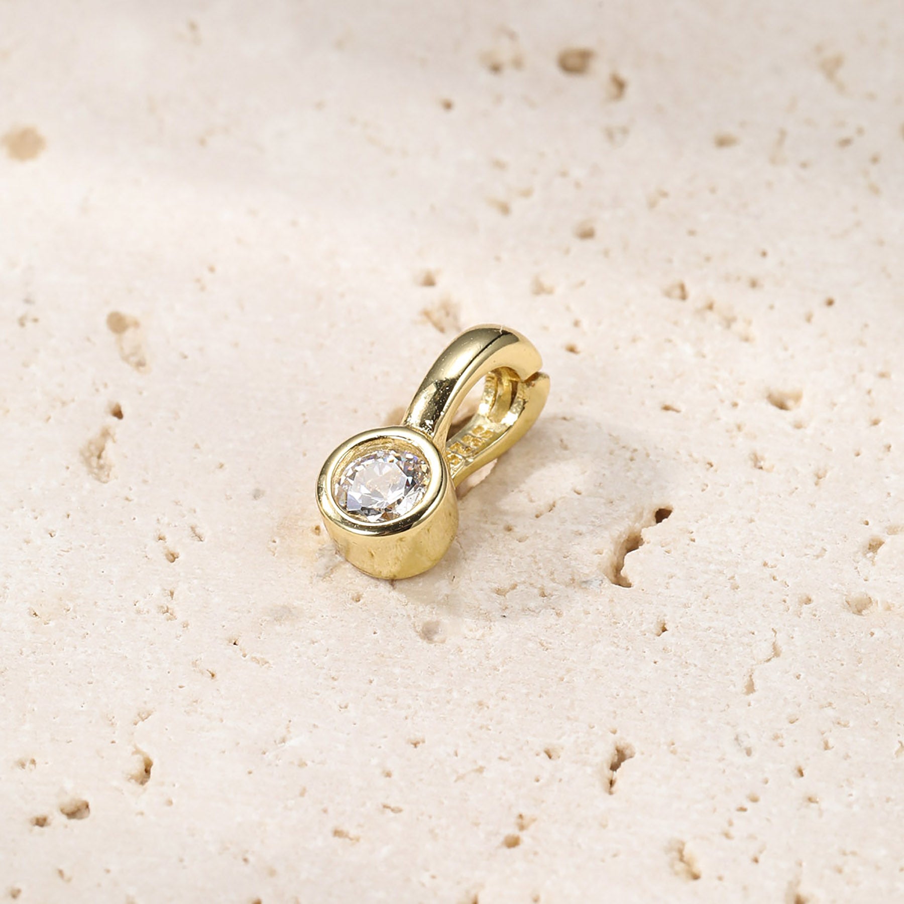 Colgante Clip-on Diamante Plata de Ley 925